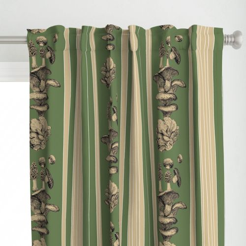 Striped green mushroom on curtain